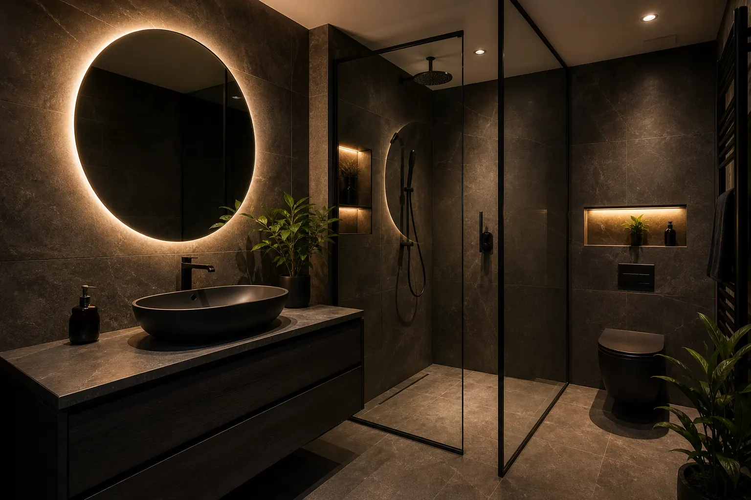 Sfeerbeeld van een moderne badkamer