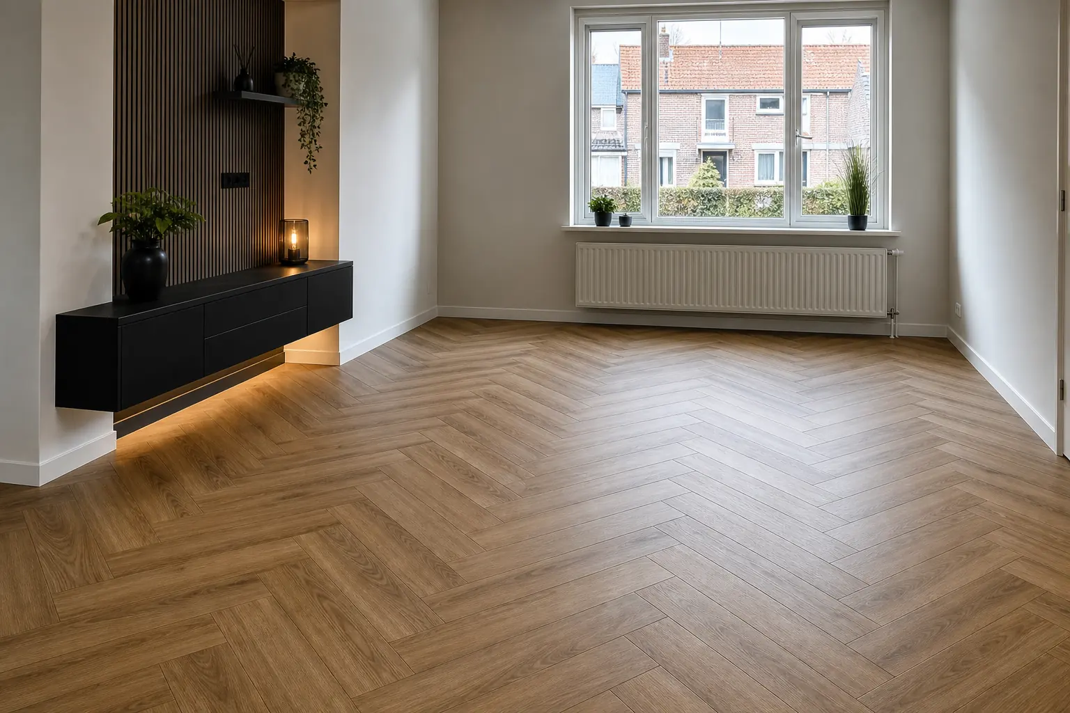 Sfeerbeeld van een afgewerkte vloer in een woning
